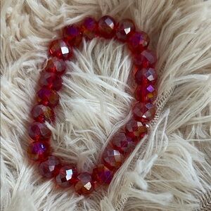 Radiant Ruby Red Beaded Bracelet